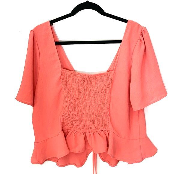 Forever 21 Peplum Cropped Blouse Rose Size 3X - Picture 5 of 8